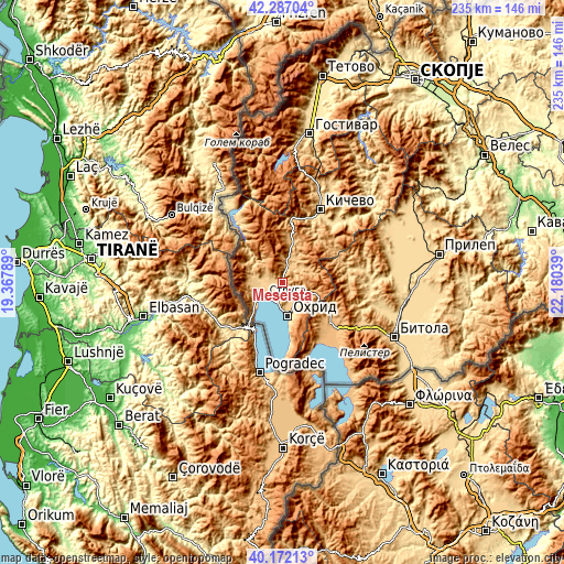 Topographic map of Mešeišta