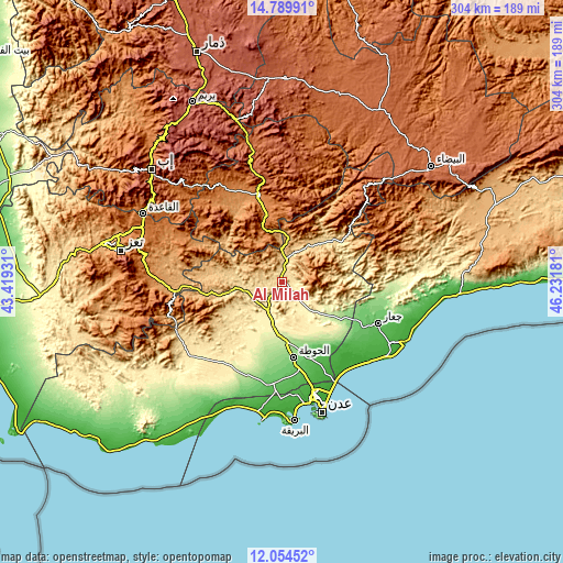 Topographic map of Al Milāḩ