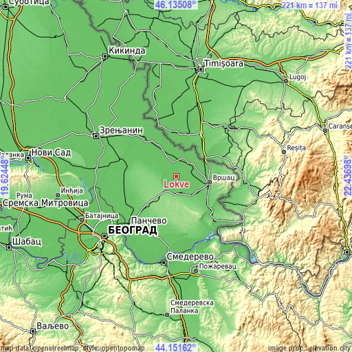 Topographic map of Lokve
