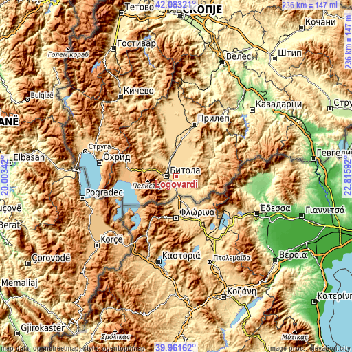 Topographic map of Logovardi