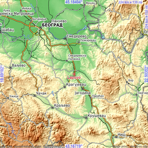 Topographic map of Lapovo