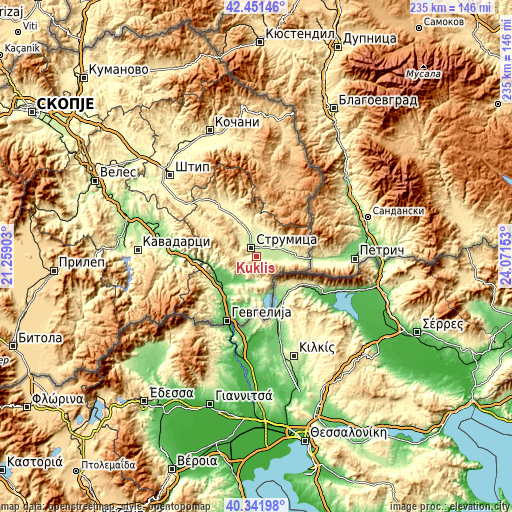 Topographic map of Kuklis