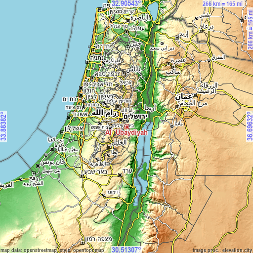 Topographic map of Al ‘Ubaydīyah