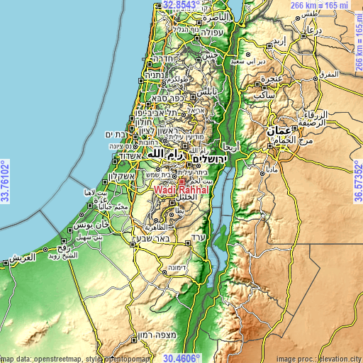 Topographic map of Wādī Raḩḩāl