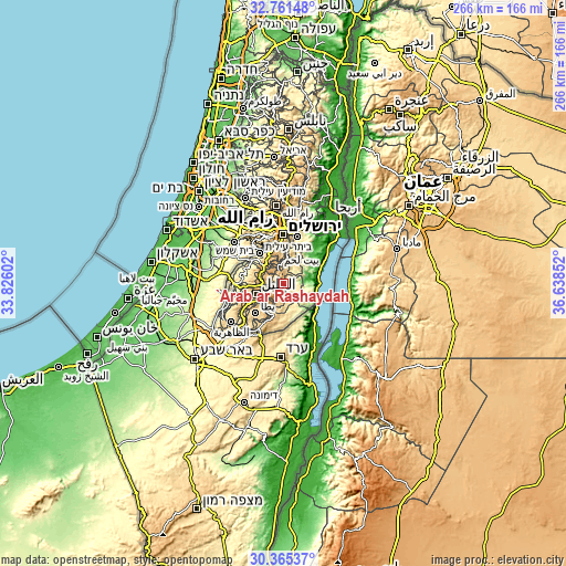 Topographic map of ‘Arab ar Rashāydah