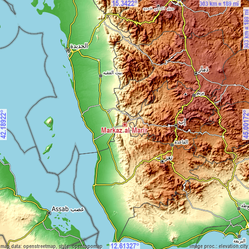 Topographic map of Markaz al Marīr