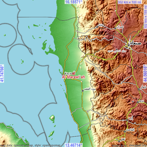Topographic map of Al Marāwi‘ah
