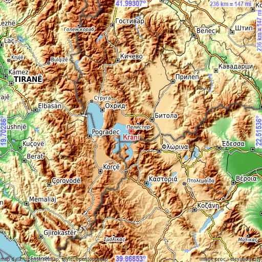 Topographic map of Krani