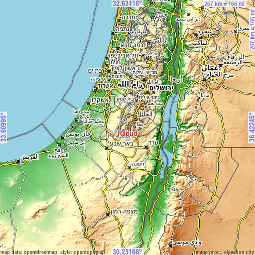 Topographic map of Rābūd