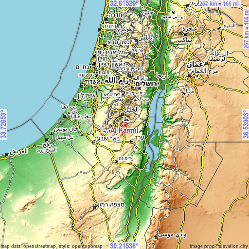 Topographic map of Al Karmil