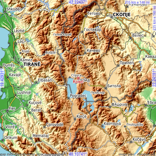 Topographic map of Kosel