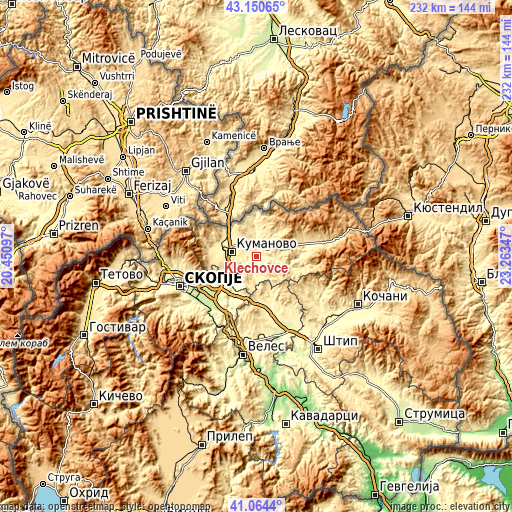 Topographic map of Клечовце