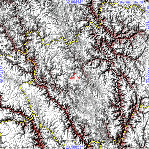 Topographic map of Moluo