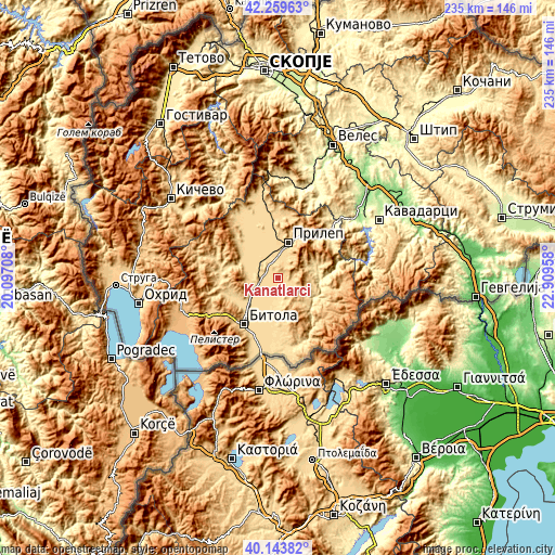 Topographic map of Kanatlarci