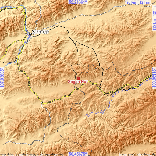 Topographic map of Sagan-Nur