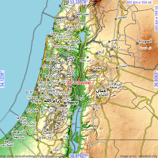 Topographic map of Az Zubaydāt