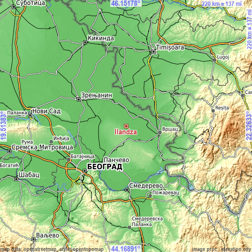 Topographic map of Ilandža