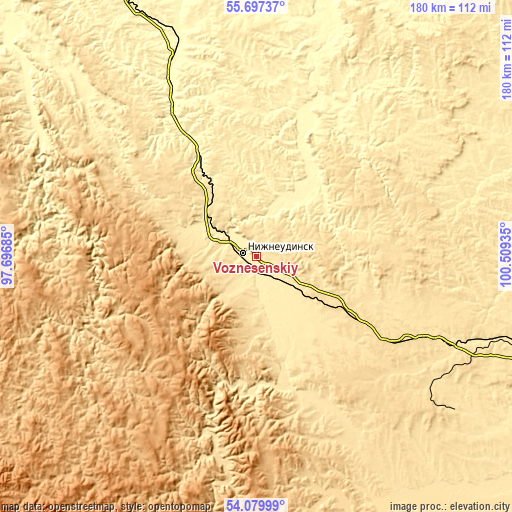 Topographic map of Voznesenskiy