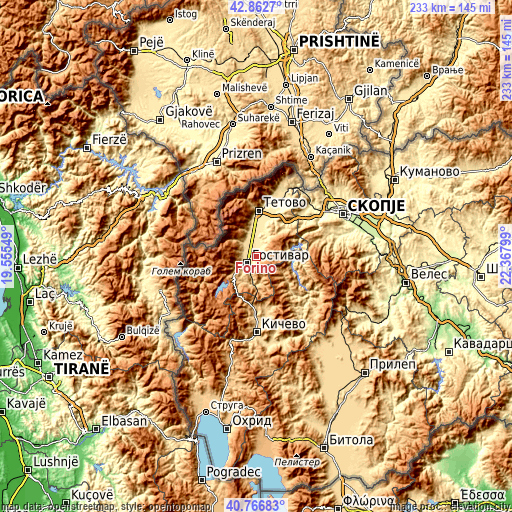 Topographic map of Forino