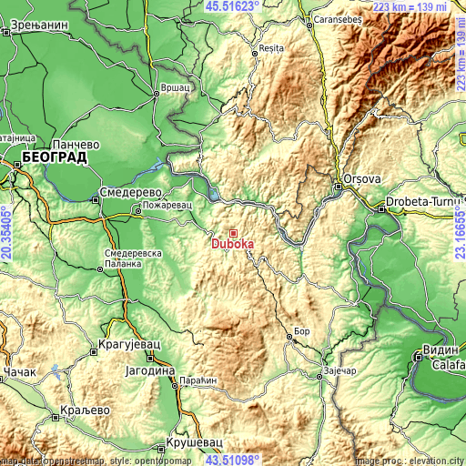 Topographic map of Duboka