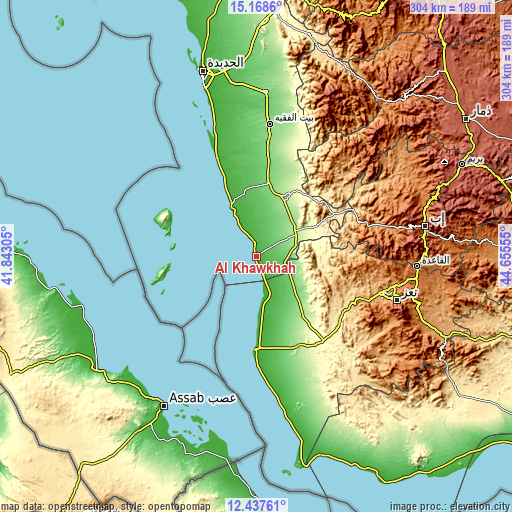 Topographic map of Al Khawkhah
