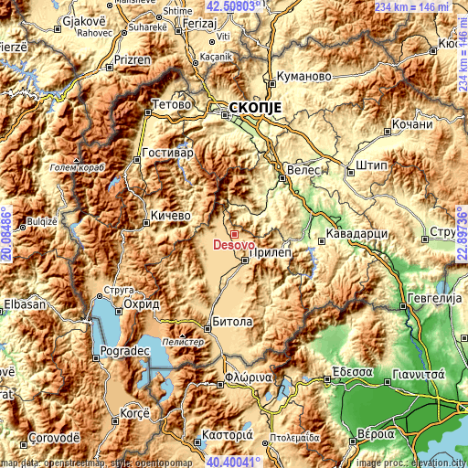 Topographic map of Desovo