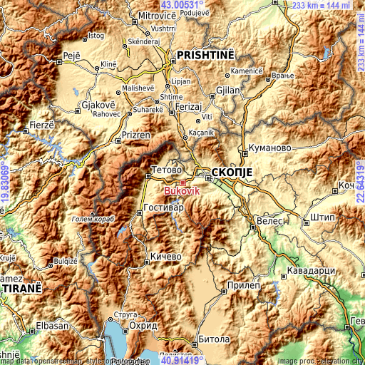 Topographic map of Bukovik
