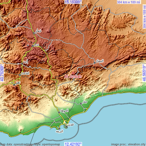 Topographic map of Al Jurbah