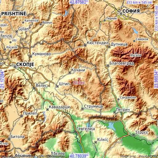 Topographic map of Blatec