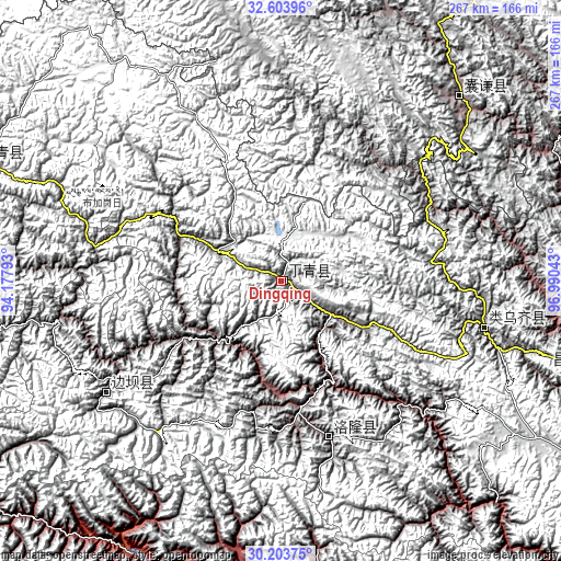 Topographic map of Dingqing