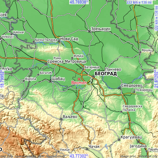 Topographic map of Bečmen