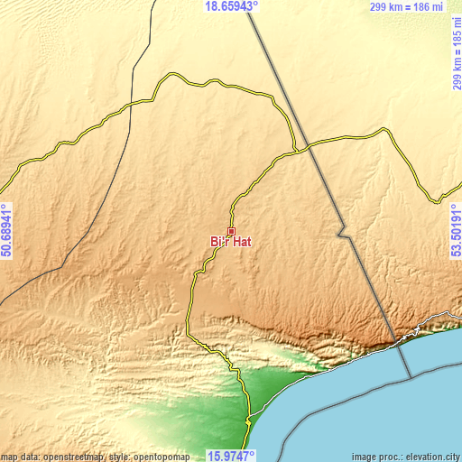 Topographic map of Bi’r Ḩāt