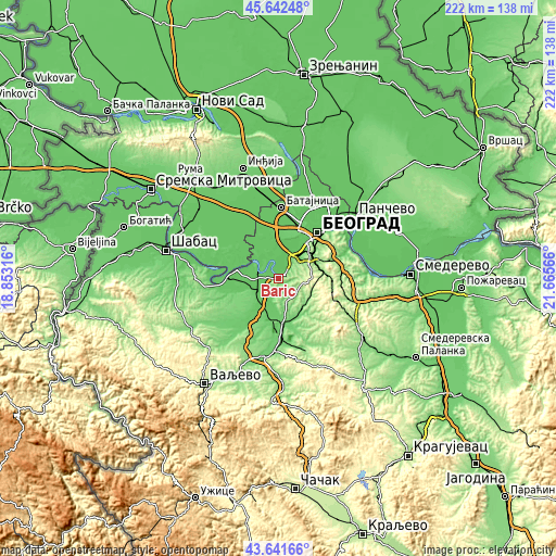 Topographic map of Barič