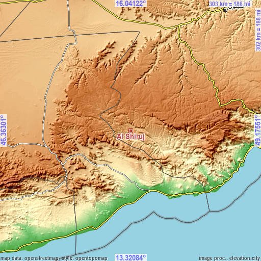 Topographic map of Al Shirūj