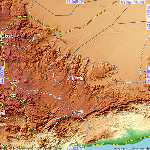 Topographic map of Al Ḩazm