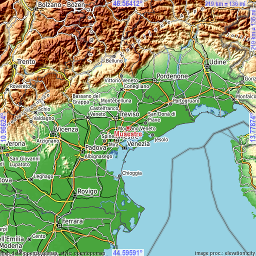 Topographic map of Musestre