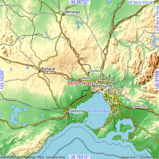 Topographic map of Melton West