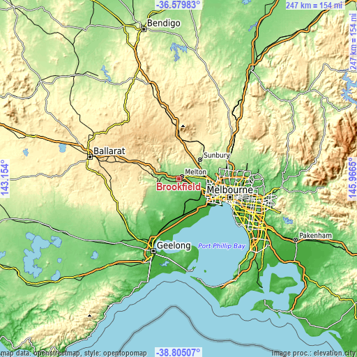 Topographic map of Brookfield