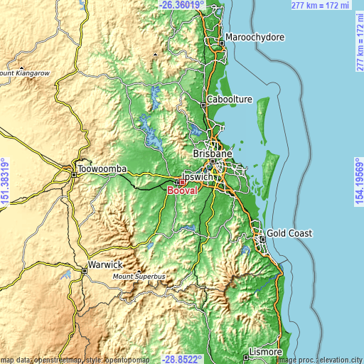 Topographic map of Booval