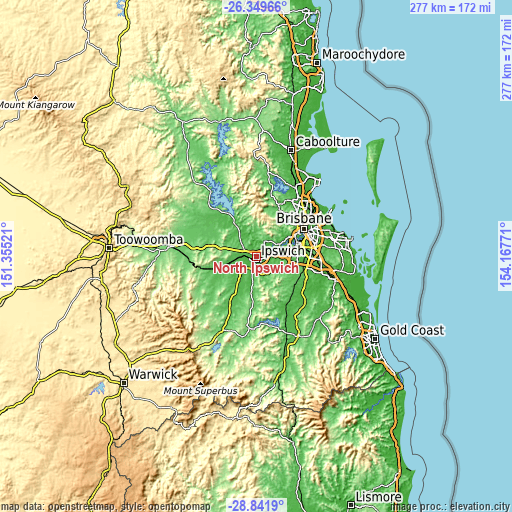 Topographic map of North Ipswich