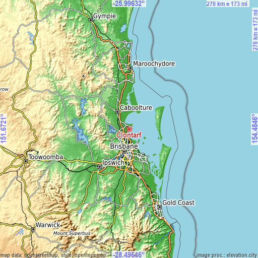 Topographic map of Clontarf