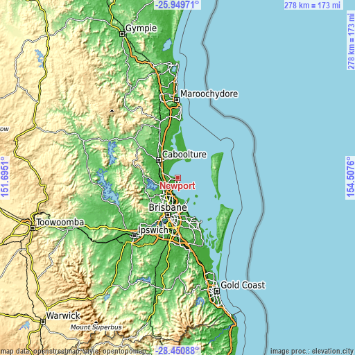 Topographic map of Newport