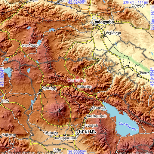 Topographic map of Vardablur