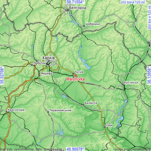 Topographic map of Malynivka