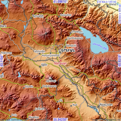 Topographic map of Nshavan