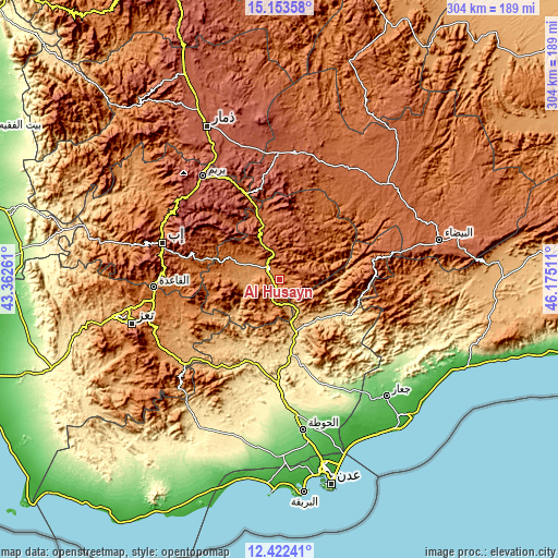 Topographic map of Al Ḩusayn