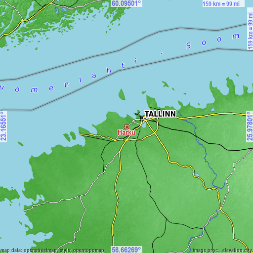 Topographic map of Harku