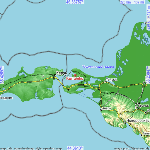 Topographic map of Kontenko