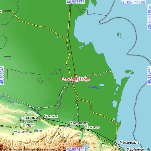 Topographic map of Pervomayskoye