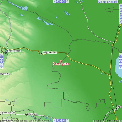 Topographic map of Kara-Tyube